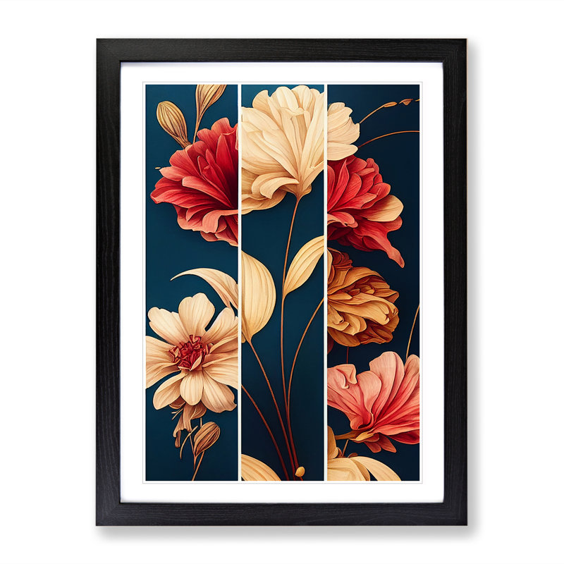 Flowers No.6 - Single Picture Frame Print, Black Framed, 64cm H x 46cm W x 2cm D