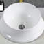 Lavabo de salle de bain vasque circulaire blanc en céramique 14,17 po Orren Ellis