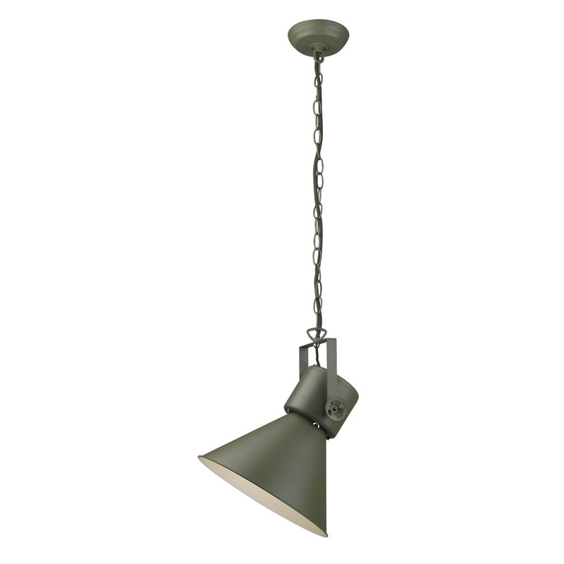 Tindell 1 - Light White Single Pendant, Green