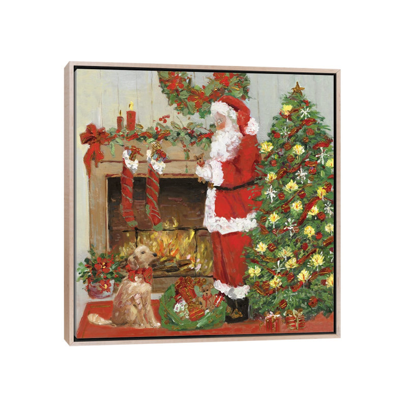 «Santa's Helper», reproduction d'art sur toile encadrée, Beige, Reproduction encadrée sans passe-partout, H 18 po x l 18 po