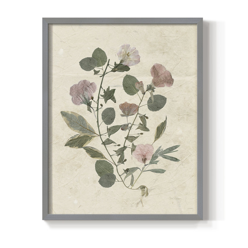 Pressed Arrangement I, reproduction encadrée - bois massif, Gris, H 15 po x l 12 po