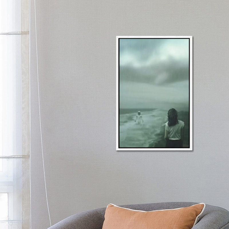 Waiting by Rob Hakemo - Print on Canvas, White Framed, 66.04 cm H x 45.72 cm W