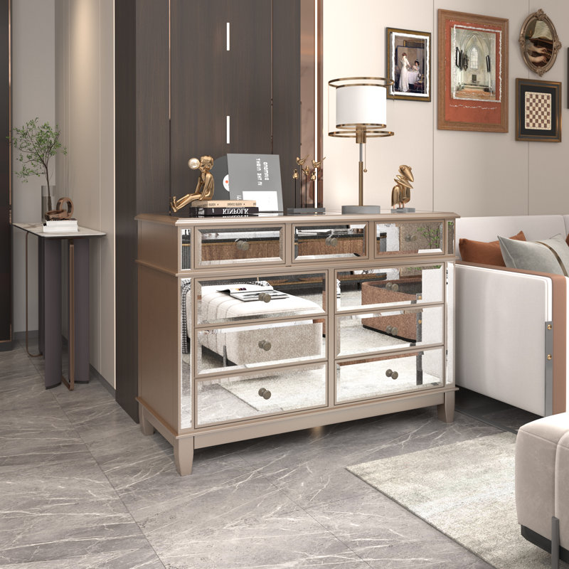 Dalesha 9-Drawer 51.3" W Mirrored Dresser