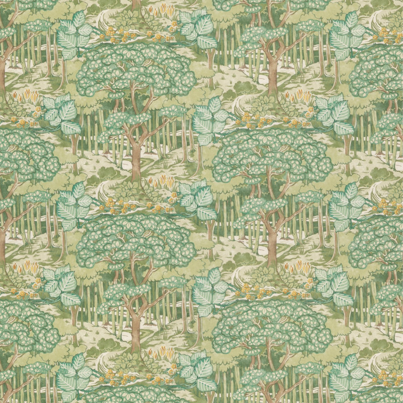 Original Brantwood Ruskin 100% Cotton Fabric, Green