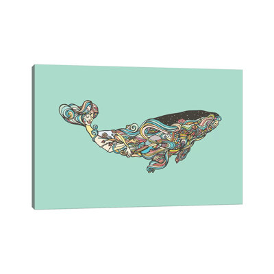 Whale 1 Piece Wrapped Canvas Wall Art