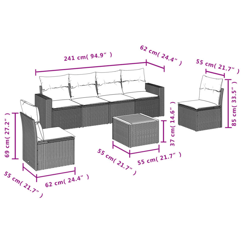 Vidaxl Garden Sofa Set