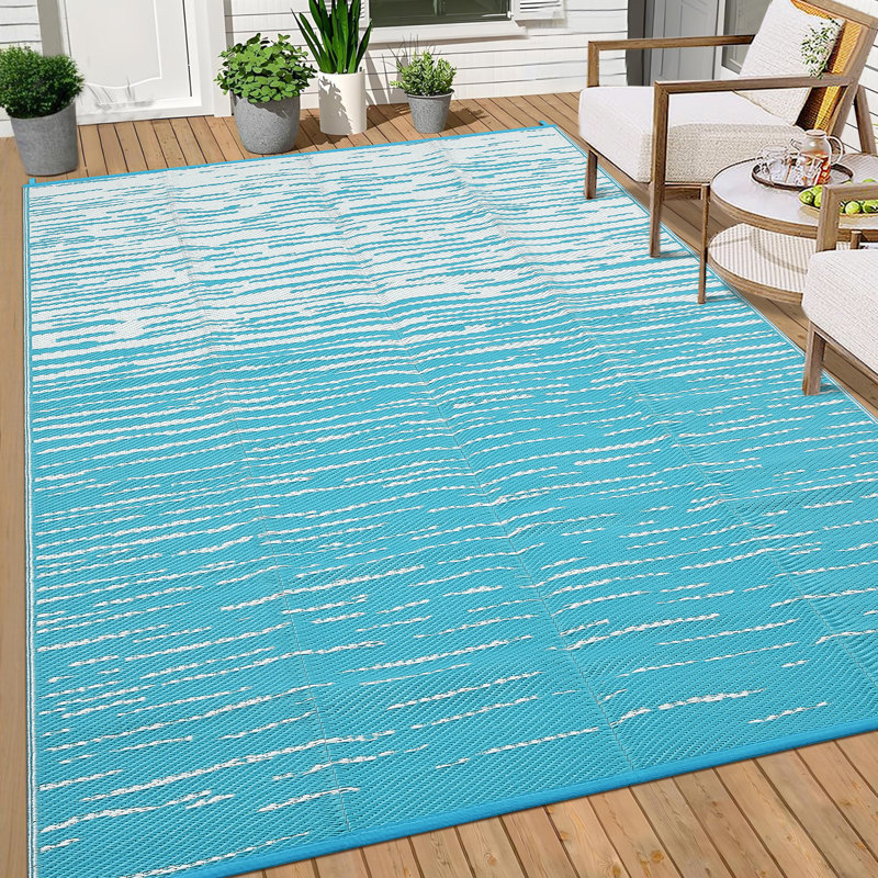 Area Rugs Outdoor Patio Rug Waterproof Modern Bordered Indoor Outdoor Throw Carpet Checkered Reversible Mat for Front Door Rv
