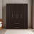 Stained Walnut 4-door Wardrobe