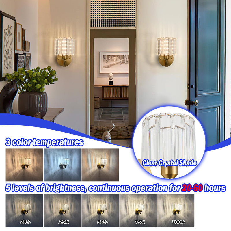 Wall Lights, LED Wall Sconces Battery Operated Wall Lamp Ambient Lighting, Color Changing Rechargeable Night Light Fixture With 3 Color Temperature RGB Light For Bedroom Reading Bedside