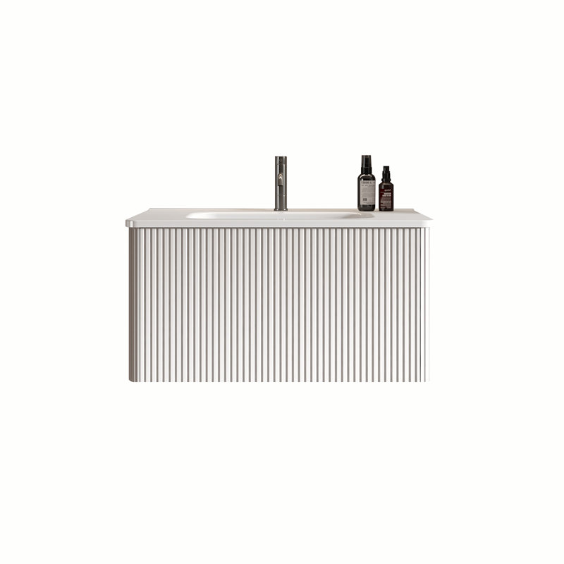 Meuble-lavabo mural rayé 30 po, Blanc