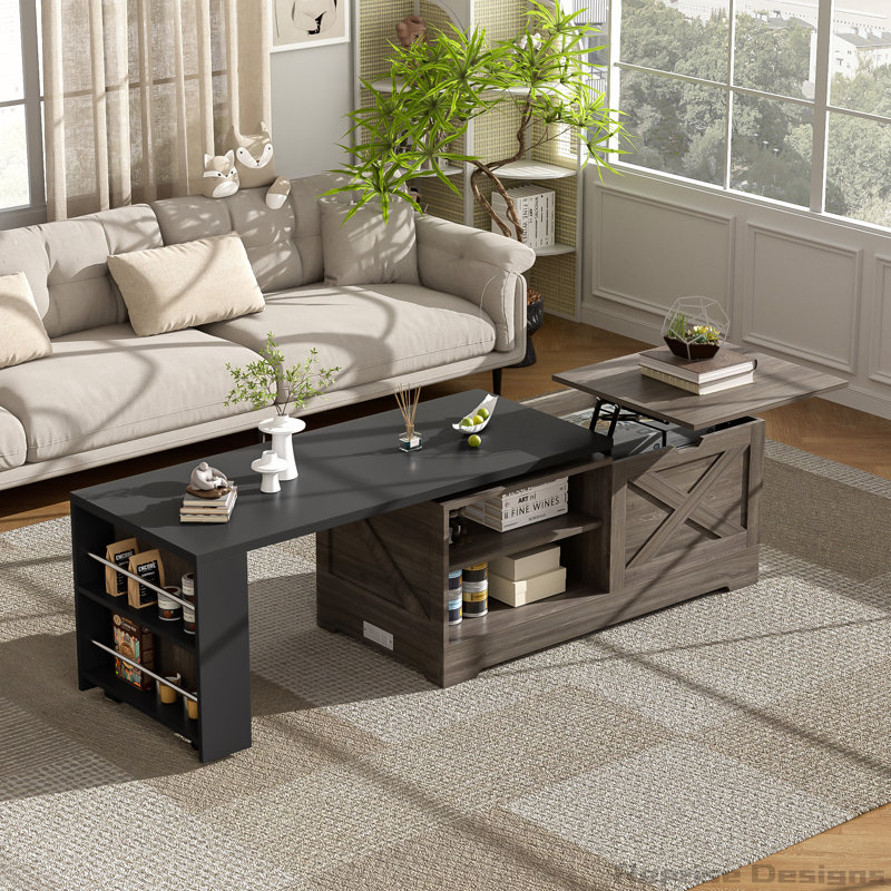 Table basse U-Can Farmhouse, Brun et noir