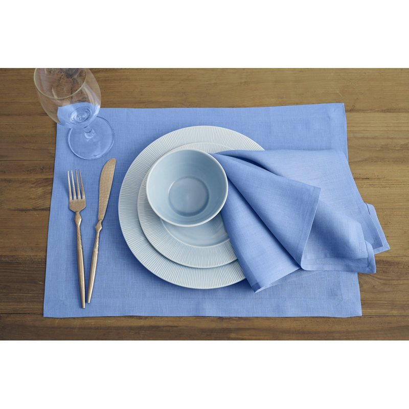 100% Pure Linen Dinner Napkins - Fete, Provence Blue