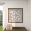 Miroir mural blanc en bois sculpté géométrique 30 po x 1 po x 30 po