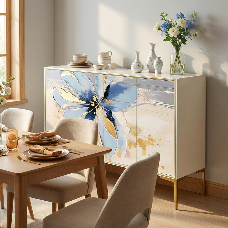 Modern Four-Door Multi-Purpose Storage Cabinet