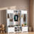 Hall Tree With Bench And Storage Cabinets, Entryway Organizer With Hooks, Seating, And Anti-Tip Kit, Durable Mdf Construction-2009453776
