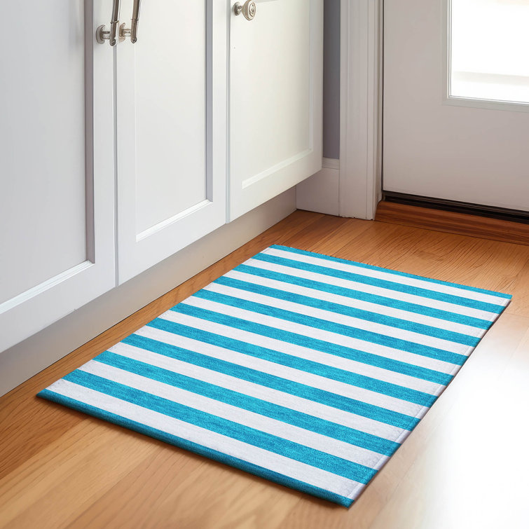 Premium Machine Washable Cerrito AMF528 Teal Rug