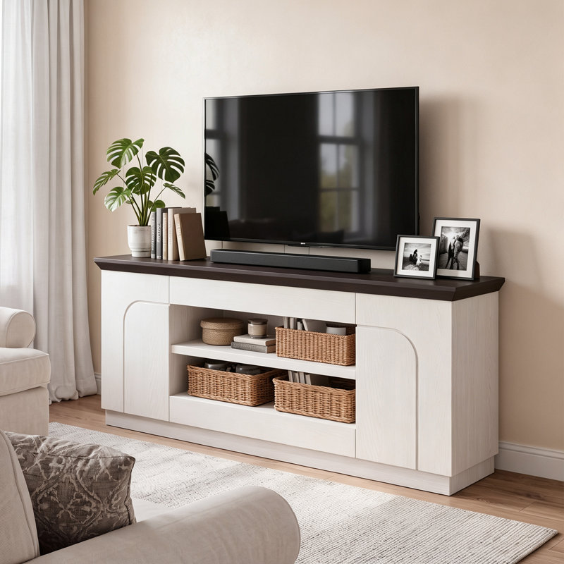 Meuble télé 70 po avec lumières Farmhouse