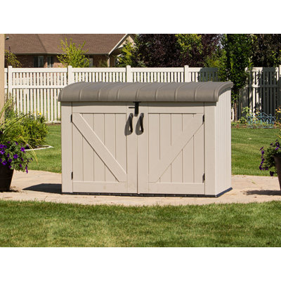 Lifetime 6 Ft. x 3.5 Ft. High-Density Polyethylene Outdoor Storage Shed with Steel-Reinforced Construction