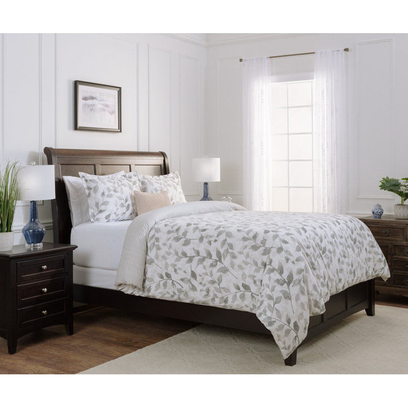 Ensemble de housse de couette réversible Chanasya, Housse de couette très grand et 2 taies d'oreille, Gris crème
