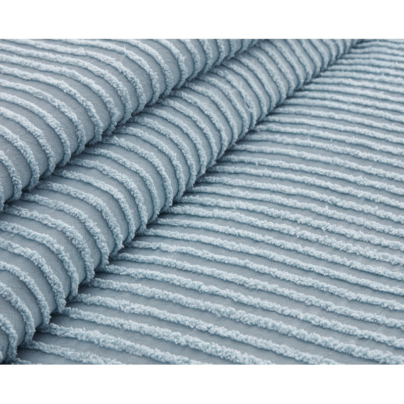 Channel Striped Cotton Coverlet, Blue, King Coverlet
