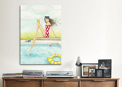 «Backyard Pool # 2» par Bella Pilar, impression sur toile tendue sur châssis, H 18 po x l 12 po x P 1,5 po