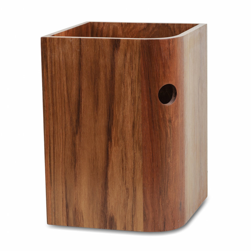 Omni Teak Open Waste Basket - 3.05 Gallons