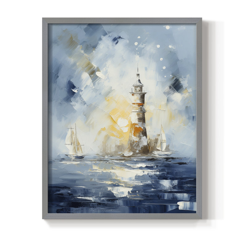 NAUTICAL Series, impression encadrée - bois massif, Gris, H 11 po x l 9 po