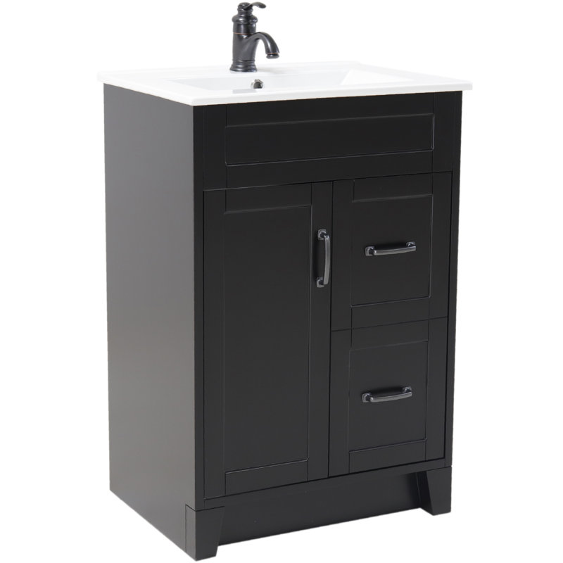 Espresso Freestanding Single Bathroom Vanity with Ceramic Top