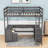 Karthika Wood Loft Bed With U-Shaped Desk, Drawers,Ladder And Storage Shelves-48948151-57975003