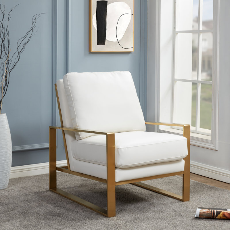 Fauteuil d'appoint Lexington Avenue, Marine, Doré
