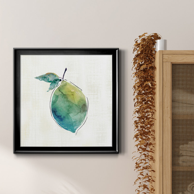 Happy Lime - Reproduction d'art sur toile encadrée, H 17,5 po x l 17,5 po x P 1,5 po, Cadre noir