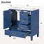 Ensemble de meuble-lavabo moderne avec ensemble lavabo 30 po, meuble-lavabo moderne avec porte à fermeture douce et 3 tiroirs, structure en bois massif (bleu)-121885376-121885373