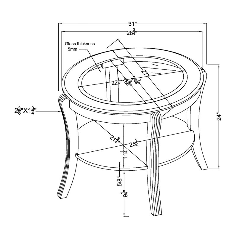 Bloxom End Table, 24"H x 31.5" W x 27.5" D