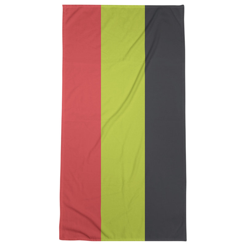 Lightweight Bath Towel, Torch Red/Volt Green/Charcoal