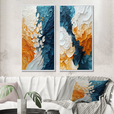 Biomorphism Wave to Sand Migre V - Art mural abstrait 2 pièces