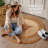 Two-tone Round Star-patterned Jute Doormat