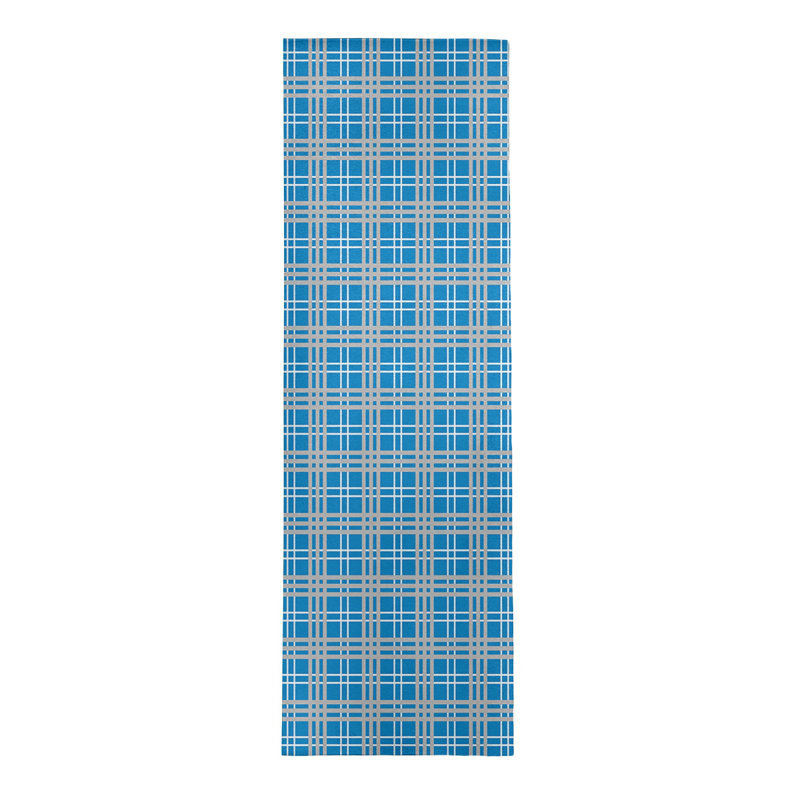 Tapis à carreaux bleu, Tapis de couloir 2 pi 6 po x 8 pi