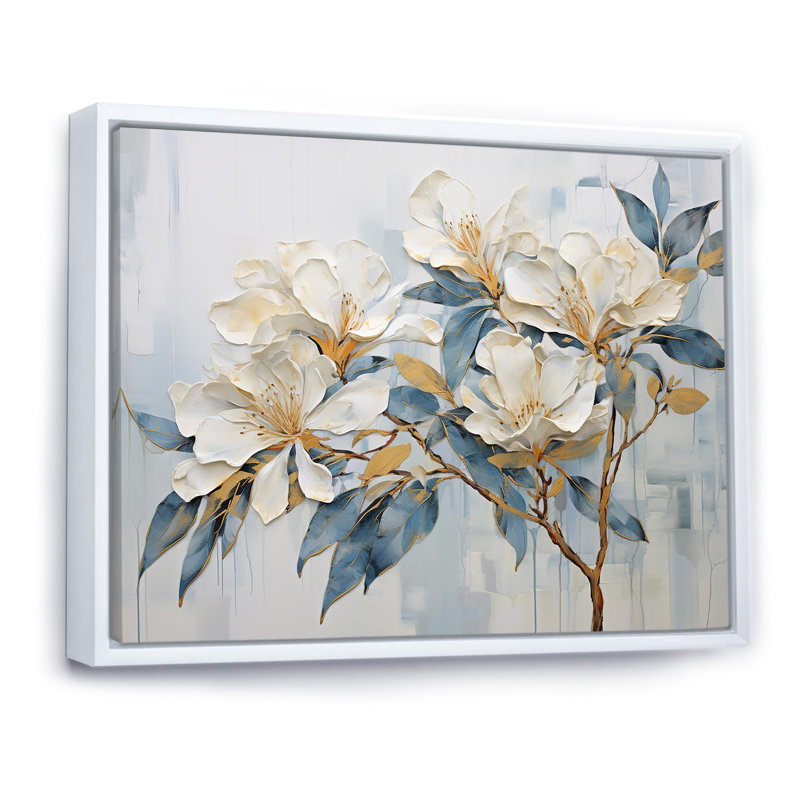 Essence de Rhododendron Simplicité III, Cadre flottant blanc, H 30 po x l 40 po