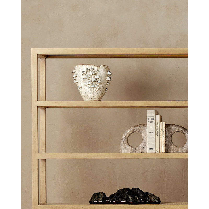 Black Forest Mushrooms Medium Ivory Vase, 10" H x 10.5" W x 10" D