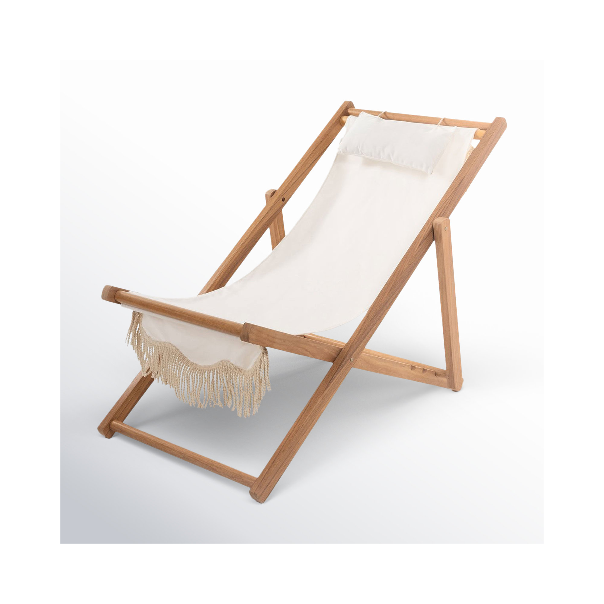  Folding Deck Chair, White