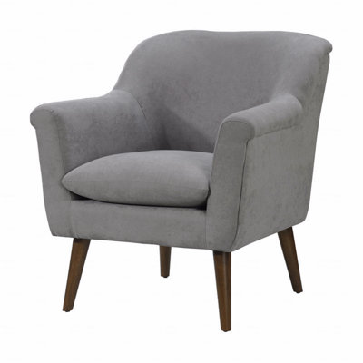 31.5" Steel Gray Woven Fabric Upholstered Oversized Armchair