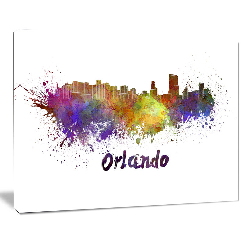 "orlando horizon cityscape" , reproduction d’art sur toile tendue, H 30 po x l 40 po