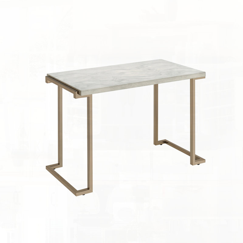 Sofa Table with Modern Lines Open Return Base and Simple Form Top