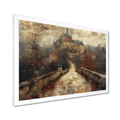  «Beige Orange Autumn Rustic Chateau In Europe I - Chateaus, art mural