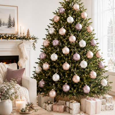 Ensemble de 15 grandes décorations de Noël, boules incassables en satin de 8 cm pour arbre, couronne, guirlande et manteau de cheminée, décoration de vacances intérieure et extérieure avec boucles de suspension, décorations de fête multi-occasions