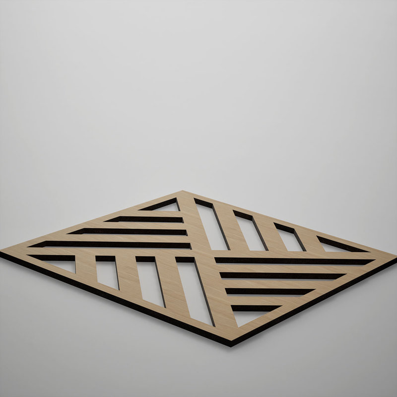 Petits panneaux muraux décoratifs en bois Allen, petit, l 11 3/8 po x H 11 3/8 po x T 3/8 po, chêne blanc