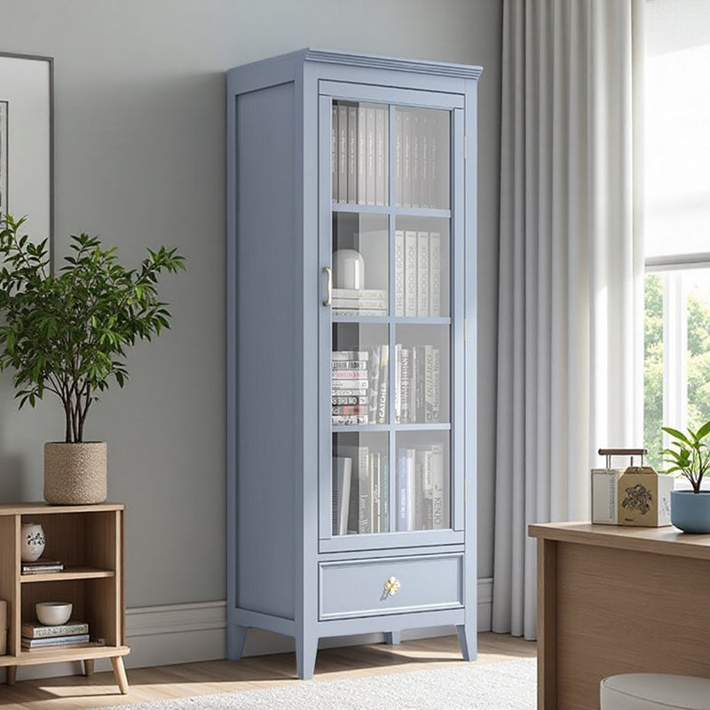 Modern Simple and Light Luxury Display Cabinet, Blue