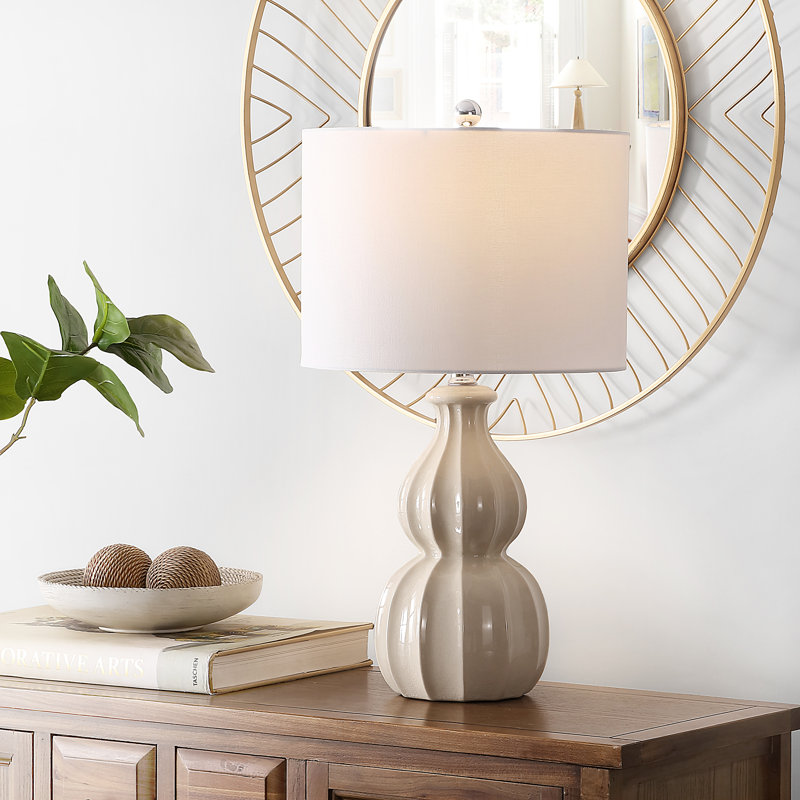 Navilas Ceramic Table Lamp, Ivory