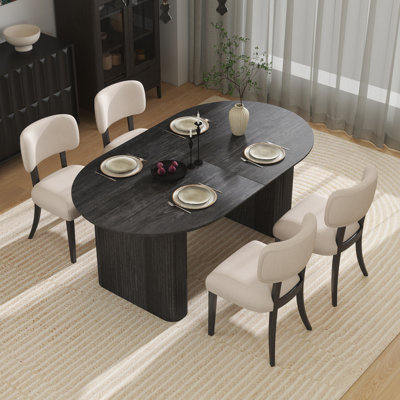 Ensemble de table de salle à manger extensible 59,06 "à 90,55" Modern Farmhouse