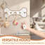 Porte-laisse rustique pour chien - Support mural avec crochets à clés décoratifs en forme d'os pour vestibule - Rangement pour accessoires pour animaux de compagnie (blanc vieilli)